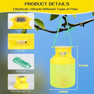 Piège à mouches solide réutilisable pour l'intérieur et l'extérieur avec appât anti-mouches, non toxique, respectueux de l'environnement, tueur d'insectes volants - Product Image 3