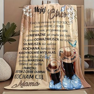 Couverture en flanelle douce personnalisée avec portrait mère-fille, imprimée, rectangulaire, pour la décoration de la maison, utilisable en toutes saisons - Product Image 4