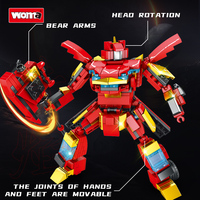 Woma Toys C3001 Ensemble de blocs de construction de voitures 2-en-1, jouet transformable robot-voiture en plastique ABS pour enfants