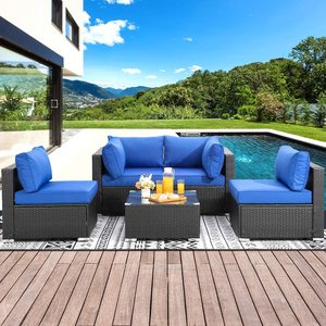 Đan Bằng Mây <span class=keywords><strong>Patio</strong></span> Cuộc Trò Chuyện Sofa Set - Product Image 1