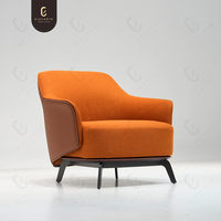 Fauteuil de salon vintage personnalisé en tissu et cuir confortable fauteuil de canapé