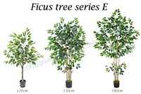 Bossion Vente en gros de petites plantes artificielles en plastique, faux ficus en pot, vertes, décoratives, arbre artificiel
