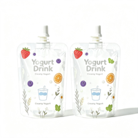 Voedselveilige op maat bedrukte yoghurtpouch, transparante spuitpouch, Doypack met tuit 150ml voor vloeibare verpakkingen