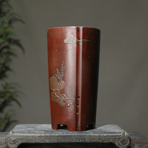 Maceta de Arcilla Morada para Orquídeas, Estilo Chino Clásico, Maceta Pequeña, Diseño Antiguo - Product Image 2