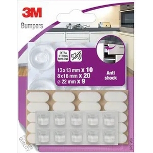 3M™SP91V66 Tampons antichocs pour meubles Paracolpi 10x13x13mm 20x8x16mm 9x Ø 22mm - Product Image 1