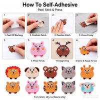 Ensemble de 9 patchs autocollants en forme d'animaux gras pour vêtements, chapeaux, sacs, chaussettes, pour cadeaux DIY, décoration d'activités commerciales, usage quotidien