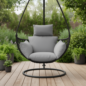 Thicken Soft <b>Egg</b> Chair Cushion Outdoor Hanging Basket <b>Seat</b> Pad Premium Quality Pillow Set for Garden Use - Product Image 2