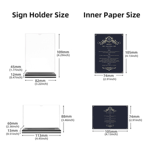 A7 dấu hiệu chủ <span class=keywords><strong>Acrylic</strong></span> dọc t Hình bưu thiếp hiển thị thẻ nhựa đứng đôi mặt rõ ràng <span class=keywords><strong>menu</strong></span> đứng K-6016 - Product Image 5