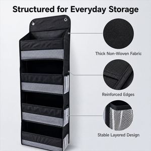 Custom Multi-Functional <b>Wardrobe</b> Hanging Organizer Storage Basket Children's Room Door Back Wall Hanging Storage - Product Image 2