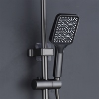Ensemble de douche de luxe en laiton avec écran numérique LED à 4 fonctions, corps en laiton, rideau de pluie, robinet en céramique chromé