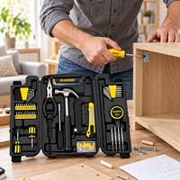 SUNRISE Ensemble d'outils de bricolage domestique 200 pièces avec marteau, pinces, tournevis, clés hexagonales, embouts, mètre ruban, couteau utilitaire et étui portable