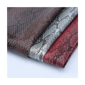 PVC synthetic leather snake print embossed leather for car seat handbags sofa decoration leather product fabric wholesale