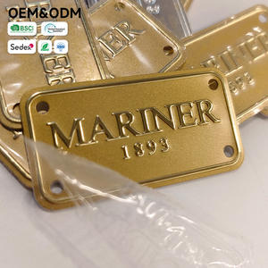 Placa de Identificación Personalizada de Aluminio Repujado para Equipo <span class=keywords><strong>Marino</strong></span>, con Adhesivo y Orificios de Montaje, Chapada en Oro Mate - Product Image 1