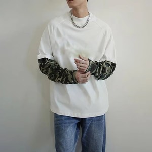 เสื้อยืดคอตตอน 100% แขนสองชั้นทรงหลวมแบบแร็กแลน ลายพราง ขายดี - Product Image 2