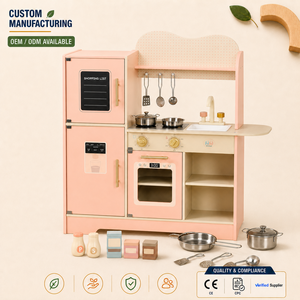 <span class=keywords><strong>Cuisine</strong></span> en <span class=keywords><strong>bois</strong></span> pour tout-petits, ensemble de jeu éducatif Montessori avec réfrigérateur et ustensiles - Product Image 1