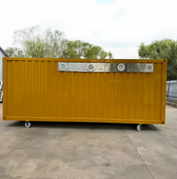 Kit de restaurant préfabriqué mobile, conteneur bar modulaire, conteneur de restaurant portable à plat, avec cuisine