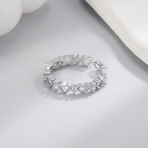 Bague en diamant en forme de cœur en platine pour enfants, bijoux à porter au quotidien, bague pour l'index JZ 496 - Product Image 3
