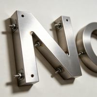 Letras de Acero Inoxidable Cepillado Cortadas con Láser CNC, Letrero Metálico Multitono con Fuente Personalizada para Decoración de Hoteles, Oficinas, Salones y Recepciones