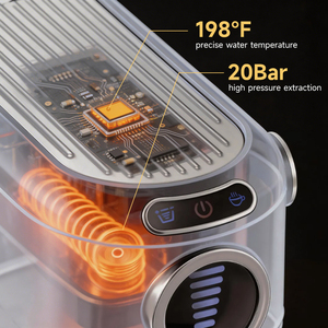 Machine à expresso électrique programmable multi-capsules en acier inoxydable ST-695F avec mousseur à lait, pression de 20 bars, pour hôtel et usage domestique - Product Image 4