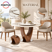 Table à manger ronde moderne en marbre, plateau en pierre de luxe, mobilier de salle à manger, projet hôtelier, directement de l'usine