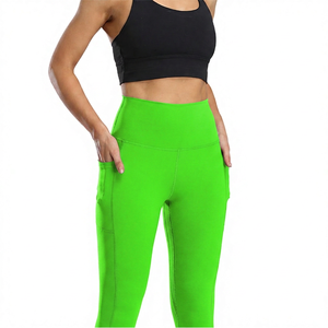 Pantalons de yoga à taille haute élastique, légers, respirants, à séchage rapide, longueur intégrale, leggings de sport pour femmes avec poches - Product Image 4