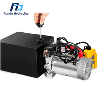 Pompe hydraulique électrique à double action 12V 8 litres pour remorque basculante, levage de voiture, acier au carbone 150 bars (avec 2 pièces SAE) # 6