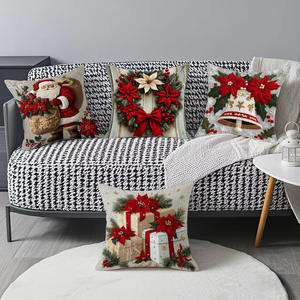 क्रिसमस कुशन में लिनन लघु प्लश सेंटा क्लॉस बेल सजावटी सोफे 45x45 सेमी कस्टम मुद्रित ड्रॉप शिपिंग - Product Image 4