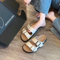Tongs de luxe pour femme à double bride réglable, légères, antidérapantes, pour pieds plats, printemps-été