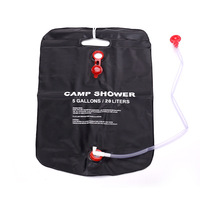 Douche solaire portable 5 gallons/20L Douche solaire chauffée pour le camping Accessoires de camping Tente de douche avec tuyau amovible