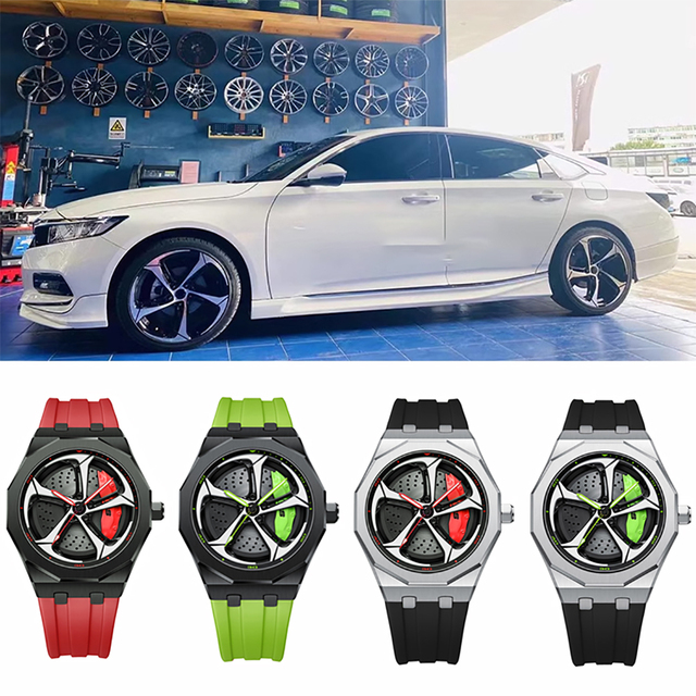 Original 3D Wheel Watch Waterproof Spinning Luxury Quartz Wrist Men Watch Rim Wristwatch Rotate 360 Man's Watches for RS Q8