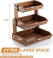 Houten Fruitmand Snackmand 3 Tier Huishoudelijke Multifunctionele Houten Opbergrek Groente Opbergmand Organizerplank