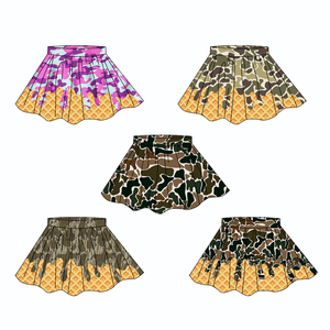 Ropa de Yoga para Niñas: Falda Pantalón con Diseño de Helado y Chispas, Novedosos Diseños de Moda Personalizada para Niñas Pequeñas, Ideales para Jugar Tenis - Product Image 2