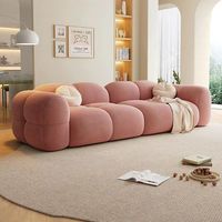 Canapé Modulaire Bouclé Confortable au Design Moderne, Canapé Sectionnel Nuage à Profil Bas pour Salon, Vente en Gros Direct Usine Personnalisable