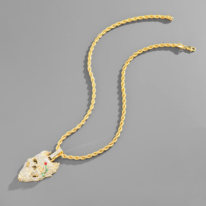 Kalung Liontin Naga Mewah Iced Out, Perhiasan Hip Hop, Rantai Link, Grosir 2026 - Product Image 3