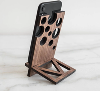 Support de téléphone portable en bois découpé au laser, pliable, universel, pour bureau