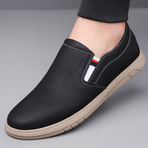 รองเท้าโลฟเฟอร์แบบสวมสำหรับผู้ชาย หนังสีน้ำตาลอมเหลือง พื้นนุ่ม รองเท้าลำลองสไตล์ธุรกิจ สำหรับฤดูใบไม้ผลิและฤดูใบไม้ร่วง เหมาะสำหรับวัยรุ่น - Product Image 4