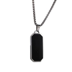 Collar con Colgante Personalizable de Acero Inoxidable con Grabado y Esmalte Brillante, Imprescindible para Hombres Hipster - Product Image 6