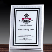 Marque d'entreprise unique Certificat autorisé Plaque de trophée annuel d'affaires de cristal en bois blanc personnalisée