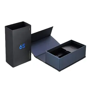 맞춤형 유니버설 마그네틱 책 모양의 블랙 중고 휴대 전화 매트 라미네이션 골판지 포장 상자 로고