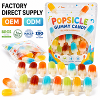 Bonbons Gélifiés Glacés en Gros d'Usine, Saveur Fruitée Aigre-Douce, Doux, Halal, Personnalisé OEM, Marque Privée, TIK TOK, Vente en Gros