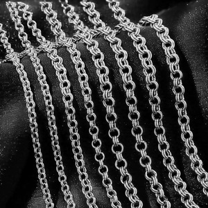 New Style Heavy Stainless Steel Double Loop <b>Cross</b> O-<b>Ring</b> Chain | 4-6MM Wide Sold by Meter - Product Image 2