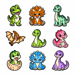 Lot de 9 breloques personnalisées en PVC pour chaussures, motif <span class=keywords><strong>dinosaure</strong></span> Kawaii, mignonnes, pour bébés, T-Rex, pour sabots, vente en gros - Product Image 1