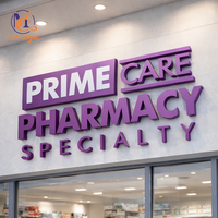 Enseigne Murale de Logo Acrylique pour Magasin, Panneau Mural de Logo d'Entreprise, Enseigne de Bureau 3D LED Personnalisée