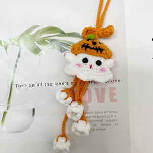 <span class=keywords><strong>Colgante</strong></span> de coche de ganchillo hecho a mano con diseño de calabaza fantasma, <span class=keywords><strong>colgante</strong></span> de coche de ganchillo con diseño de campanilla, dijes de ganchillo para bolso con diseño de lirio de los valles, decoración de coche de ganchillo - Product Image 6