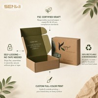 Boîte d'expédition personnalisée en kraft avec intérieur coloré CMYK, boîte cadeau d'anniversaire personnalisée, emballage pour abonnement, vente en gros