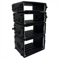 Kkmark Factory Direct Boîte à outils empilable démontable 2U 3U 4U 6U Rack d'amplificateur Flight-case en plastique PE HDPE