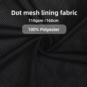 Factory Wholesale Plain Dyed Black 110gsm 100% Polyester Dot <strong>Mesh</strong> <strong>Fabric</strong> For Jacket Inner - Product Image 1