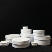 Boîtes en aluminium rondes blanches de 60 ml (2 oz) avec couvercle fileté, réutilisables, de qualité alimentaire, pour emballage de bougies et crèmes cosmétiques