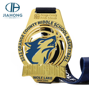 เหรียญบาสเก็ตบอลเคลือบทองแบบ3D สำหรับนักเรียนเกมบาสเก็ตบอลทะเลสาบหมาป่า - Product Image 4