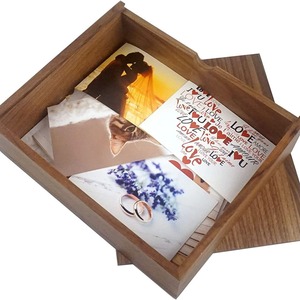 Caja de almacenamiento de madera rectangular de nogal, caja de regalo hecha a mano para fotos, anillos, joyas, organización - Product Image 1